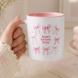 Grappige Bows Before Bros Cute Roze Coquette Cadea Mok