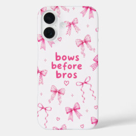 Grappige Bows Before Bros Mooie Roze Lint Cadeau iPhone 16 Hoesje