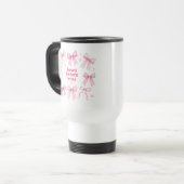 Grappige Bows Before Bros Roze Coquette Cadeau Reisbeker (Voorkant links)