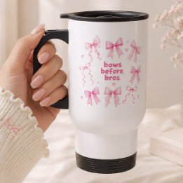 Grappige Bows Before Bros Roze Coquette Cadeau Reisbeker