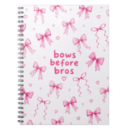 Grappige Bows Before Bros Roze Lint Coquette Cadea Notitieboek