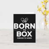 Grappige box fighter geboren uit doos gedwongen om kaart (Gele Bloem)