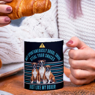 Grappige Boxer Dog Drool Waarschuwing Koffiemok