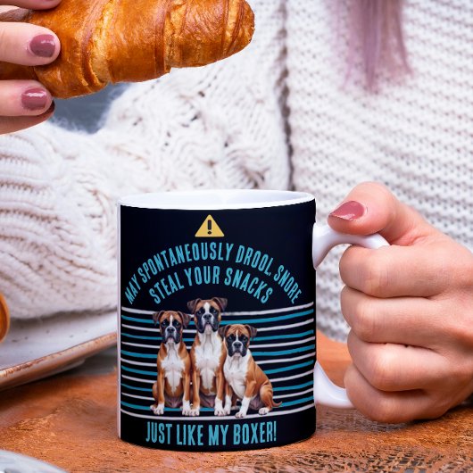 Grappige Boxer Dog Drool Waarschuwing Koffiemok