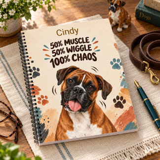 Grappige Boxer Hond 50% Spier 50% Kwispel Notitieboek