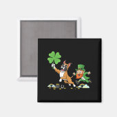 Grappige Boxer Hond Clover St Patricks Dag Vrouwen Magneet (Voorkant / Achterkant)