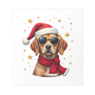Grappige Boxer Hond Kerstlichtjes Kerst Outfit Pyj Notitieblok