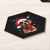 Grappige Boxer Hond Kerstverlichting Kerst Outfit  Kartonnen Onderzetters (Schuin)