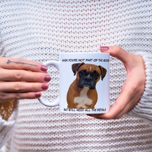 Grappige Boxer hond niet in de roddel maar details Koffiemok