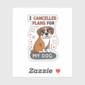 Grappige Boxer Hond Quote Cartoon Illustratie Sticker (Vel)