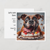 Grappige Boxer kaart, Boxer Verjaardag uitnodiging (Voorkant / Achterkant)