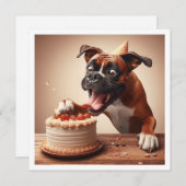 Grappige Boxer kaart, Boxer Verjaardag uitnodiging (Voorkant / Achterkant)