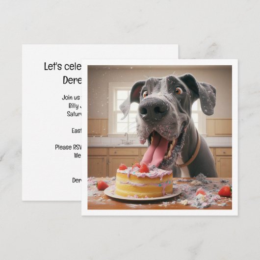 Grappige Boxer kaart, Boxer Verjaardag uitnodiging (Voorkant / Achterkant)