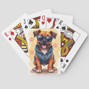 Grappige Boxer Kawaii Hond Pokerkaarten