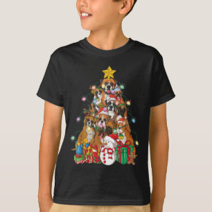 Grappige Boxer Kerstboom Hond Kerstmis Gift T-shirt
