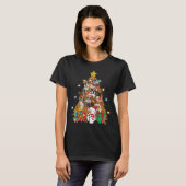 Grappige Boxer Kerstboom Hond Kerstmis Gift T-shirt (Voorkant volledig)
