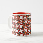 Grappige Boxer Kerstpatroon Tweekleurige Koffiemok (Voorkant links)