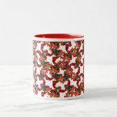 Grappige Boxer Kerstpatroon Tweekleurige Koffiemok (Center)