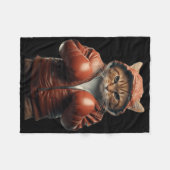 Grappige Boxing Cat met Boxing Handschoenen voor M Fleece Deken (Voorkant (Horizontaal))