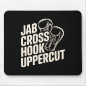 Grappige Boxing Gym Jab Cross Hook Uppercut voor V Muismat (Voorkant)