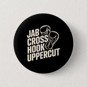 Grappige Boxing Gym Jab Cross Hook Uppercut voor V Ronde Button 5,7 Cm