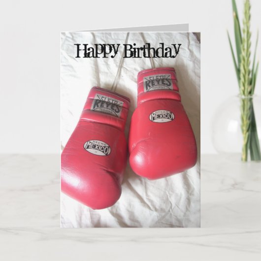 Grappige Boxing Handschoenen Verjaardag Kaart (Voorkant)