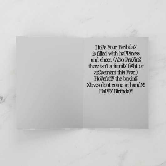 Grappige Boxing Handschoenen Verjaardag Kaart (Binnen)