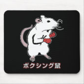 Grappige Boxing Mouse Japans Muismat (Voorkant)