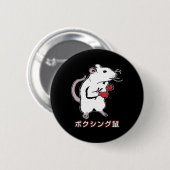 Grappige Boxing Mouse Japans Ronde Button 5,7 Cm (Voorkant /achterkant)