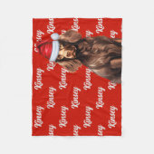 Grappige Boykin Spaniel Hond Naam Patroon Kerstmis Fleece Deken (Voorkant)