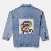 Grappige boze aap denim jacket (Achterkant)