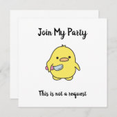 Grappige Boze Eend Feest Kaart (Voorkant / Achterkant)