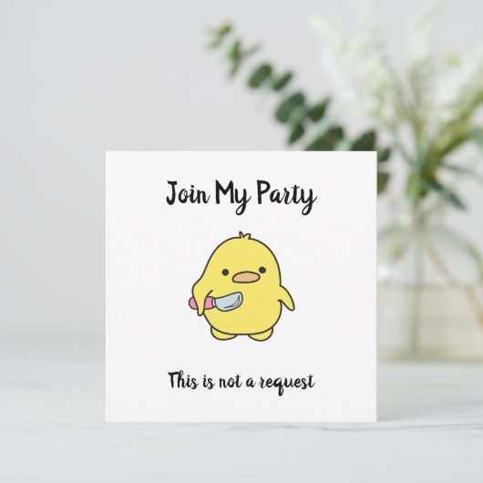 Grappige Boze Eend Feest Kaart (Staand voorkant)