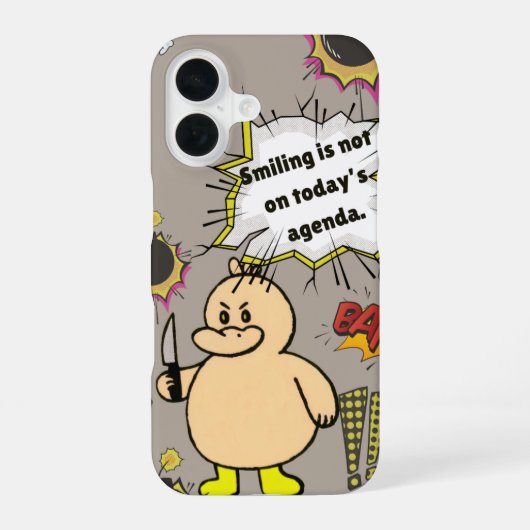 Grappige Boze Eend iPhone 16 Hoesje (Achterkant)