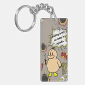 Grappige Boze Eend Sleutelhanger (Voorkant Links)