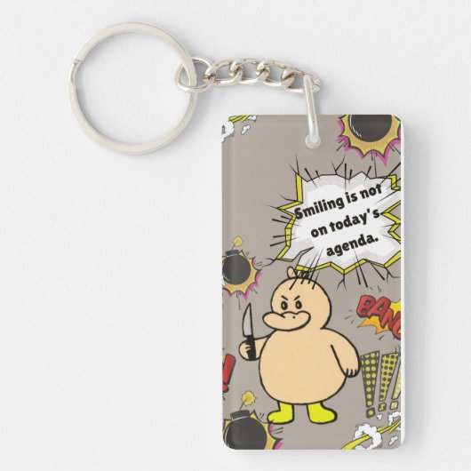 Grappige Boze Eend Sleutelhanger (Voorkant)