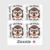 Grappige boze egel  sticker (Vel)