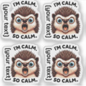 Grappige boze egel  sticker (Voorkant)