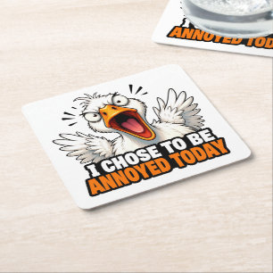 Grappige Boze Gans - Ik Kies ervoor Om Vandaag Geë Kartonnen Onderzetters