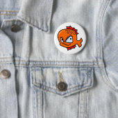 Grappige Boze Goudvis Ronde Button 5,7 Cm (In situ)