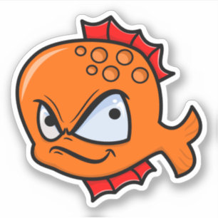 Grappige Boze Goudvis Sticker