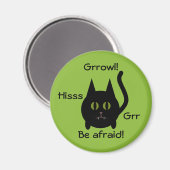 Grappige boze Halloween kat Magneet (Voorkant / Achterkant)