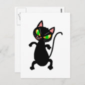 Grappige boze kat accessoires - zwarte kat, chagri briefkaart (Voorkant / Achterkant)