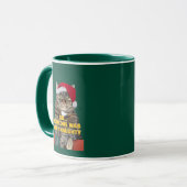 Grappige boze kat Kerstmis Mok (Voorkant links)