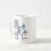 Grappige boze kat | Koffietijd typografie Koffiemok (Voorkant links)