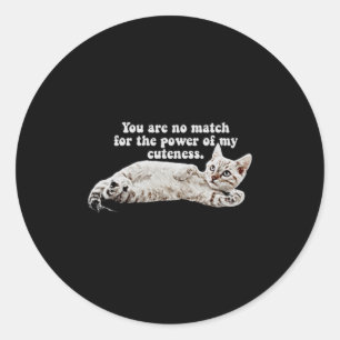 Grappige boze kat meme voor katteneigenaren en -li ronde sticker