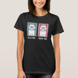 Grappige Boze Kat Oude Ik Nieuwe Ik Sarcastisch T-shirt