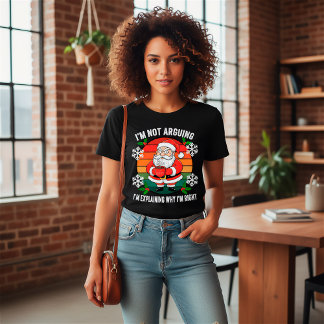Grappige boze kerstman ik ben niet ruzie citaat t-shirt