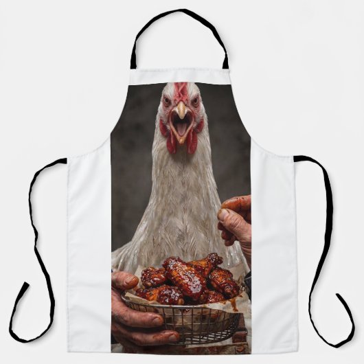 Grappige Boze Kip Grill BBQ All-Over Print Ap Schort (Voorkant)