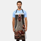 Grappige Boze Kip Grill BBQ All-Over Print Ap Schort (Gedragen)